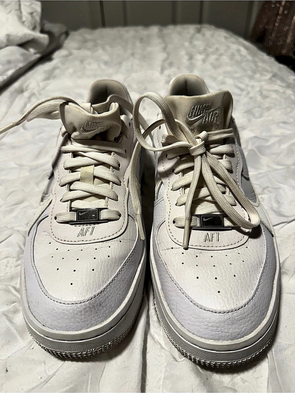 Nike Air Force 1 Shadow Triple White Low Sneakers in White